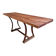 Vintage industrial table – Iron base and solid wood top (201 cm)