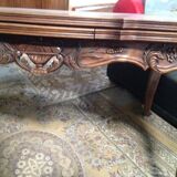 old walnut wood table in louis XV style