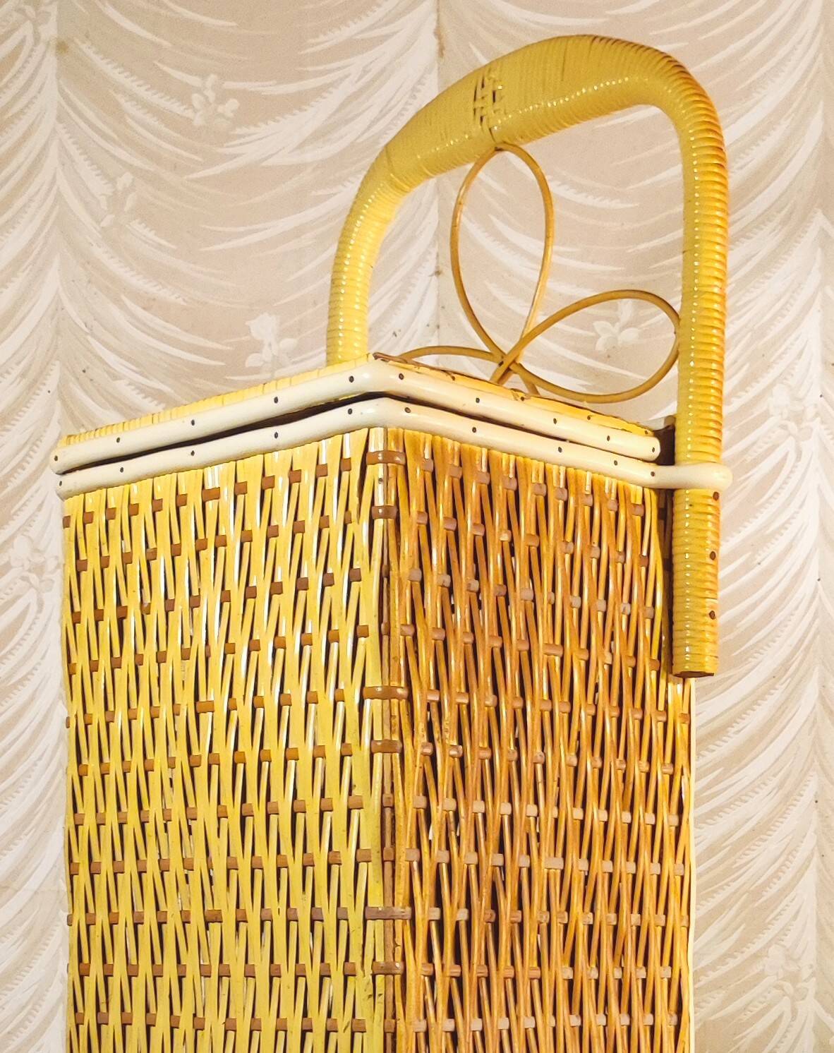 Rattan bread bin 1960