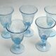 5 glasses with blue Biot stemmed
