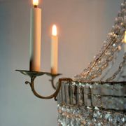 Lustre sac de perles, six feux de lumière, vers 1800