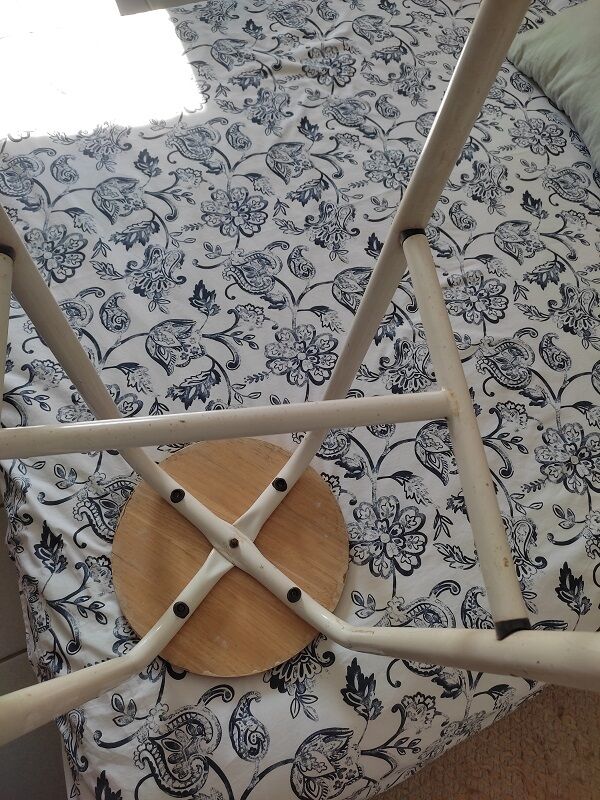 Bar top stool metal patinated seat wood dp 0922143