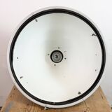 Large Industrial Enamel Factory Pendant Lamp with Glass Cover, 1960s