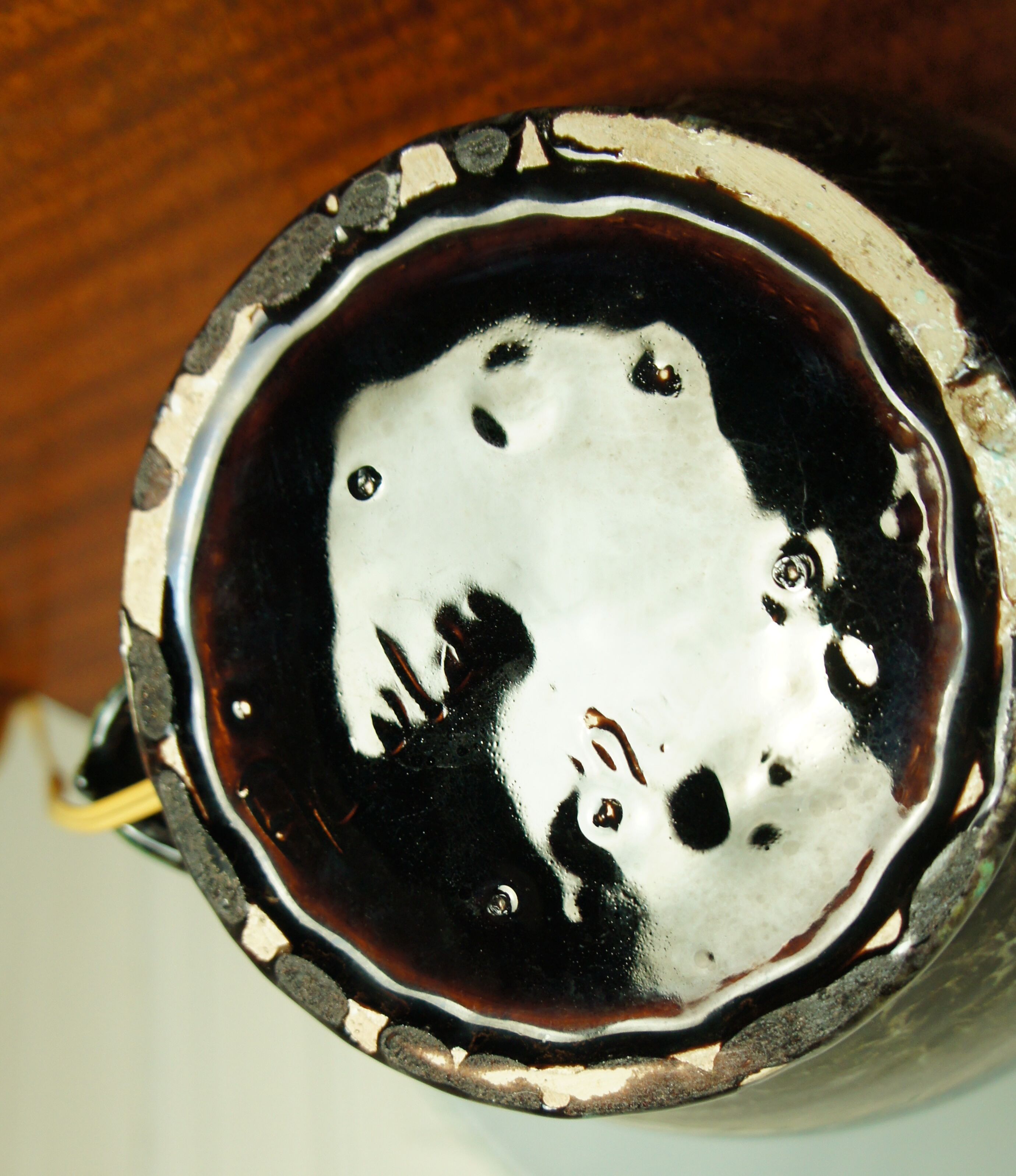 Ceramic lamp signed "Accolay Yonne" vintage