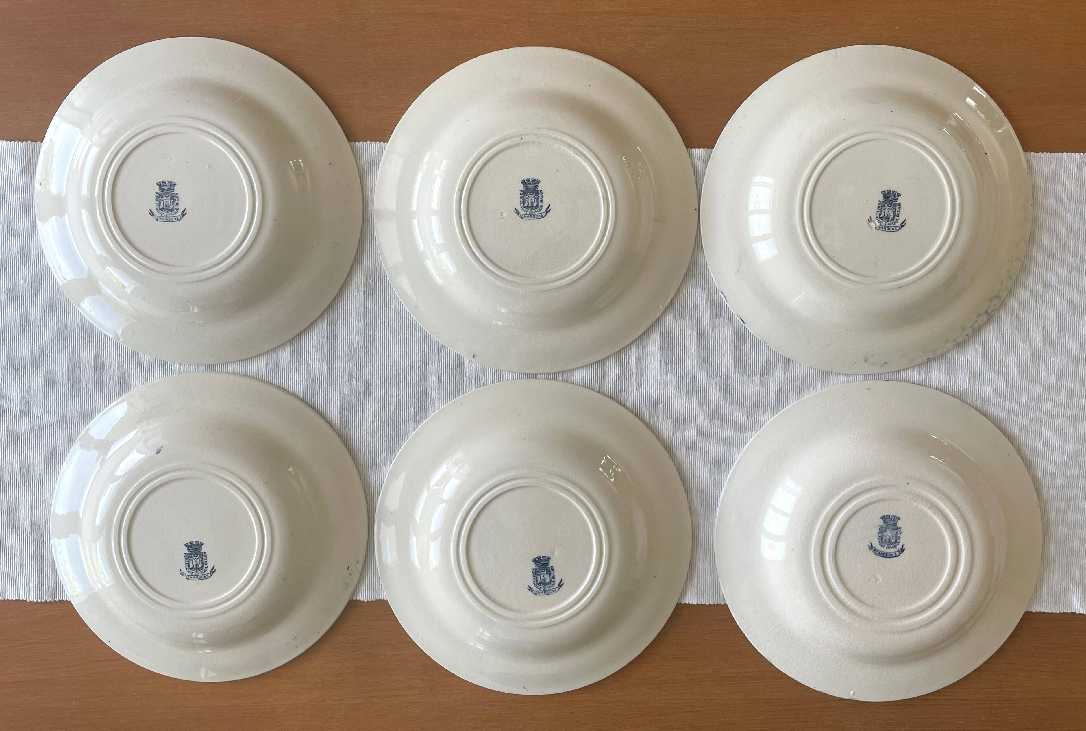 Antique hollow plates in Gien earthenware