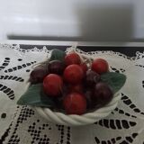 Small basket of ceramic fruit