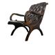 Vintage Chesterfield armchair in dark brown leather / single seat