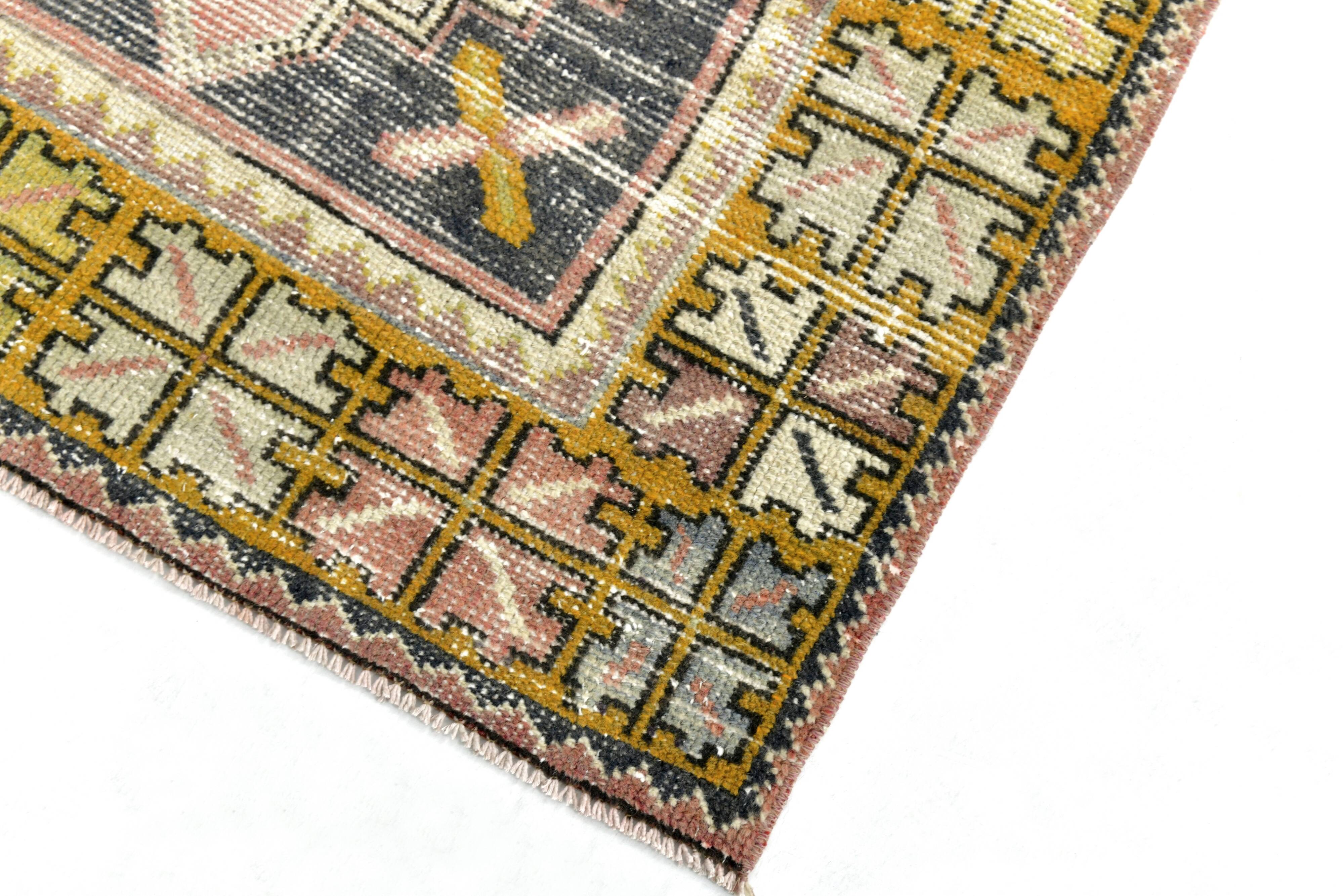Red & Gold Persian Hallway Runner Rug,  92x314Cm