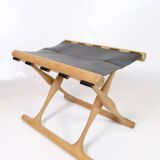 Stool Model PH 43 Made In Oak & Stretched Black Full Grain Leather By Poul Hundevad