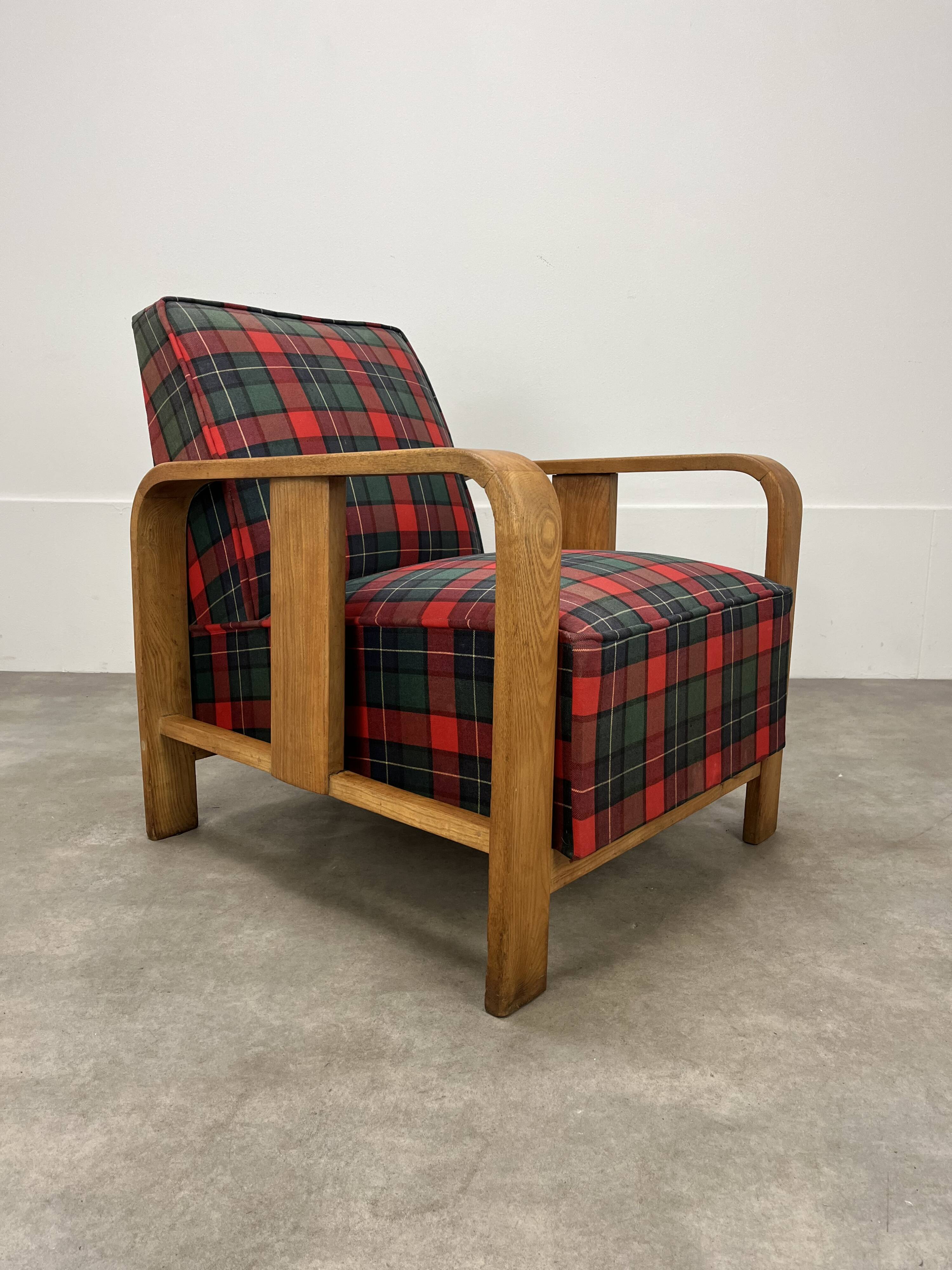 Art Deco wooden armchair from the 1930s