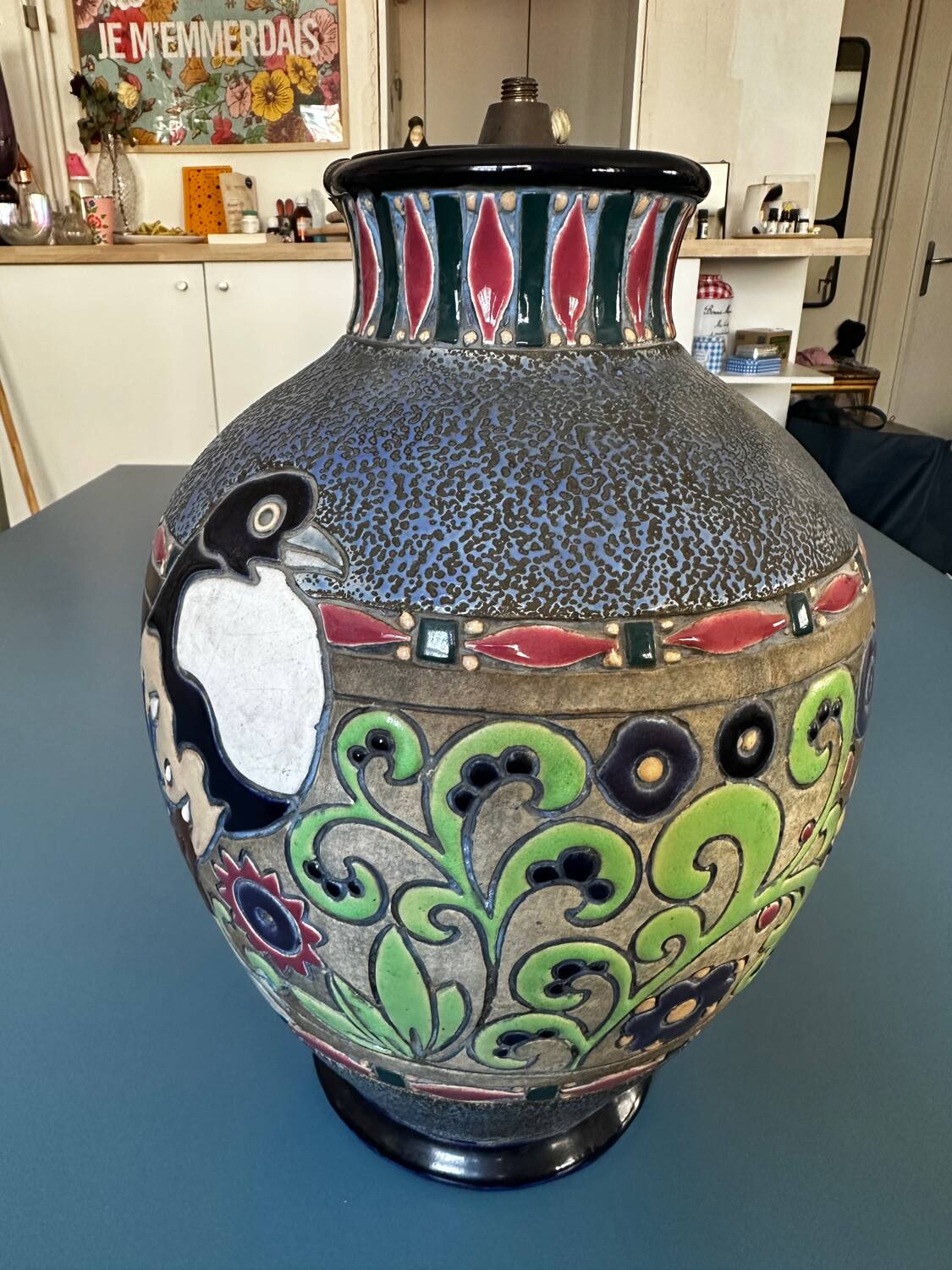 Amphora lamp vase Czechoslovakia Art Deco H 30 cm