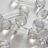 11 vintage faceted crystal knife holders