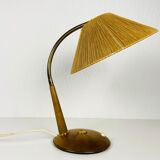 Vintage teak and rattan table lamp by Temde, circa 1970