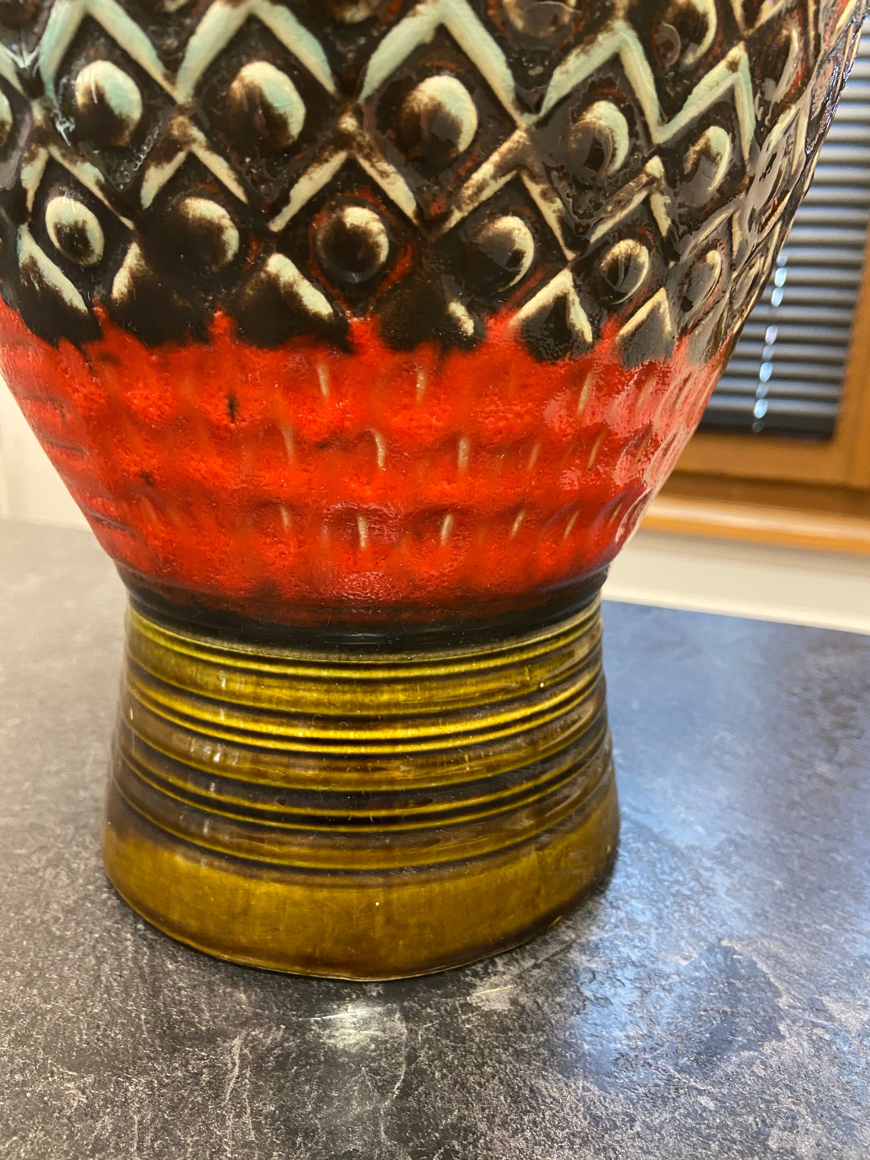 Large vintage ceramic scheurich German vase