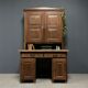 Antique painted pine desk or secretaire with wall unit from Germany late 1800s.