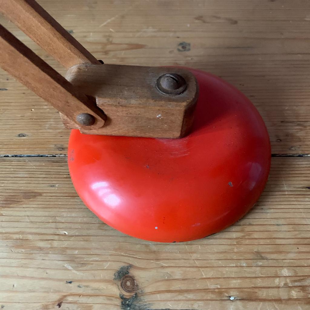 Vintage Maclamp in orange with wooden arms