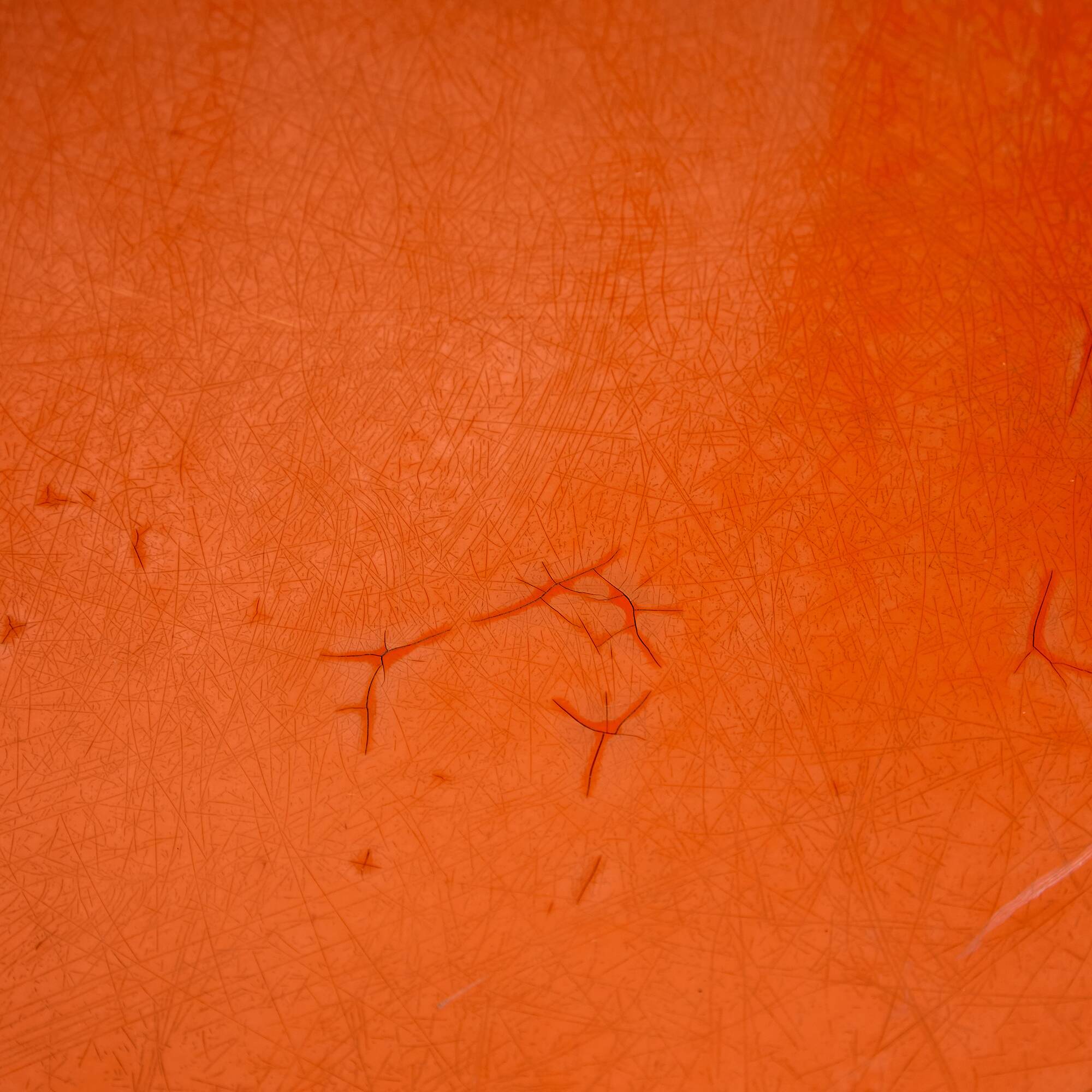 Set of Single-base Orange Molded Chairs, 1970s