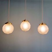 Art Deco satin glass pendant (2 available), 1920s-30s
