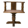 Swivel armchair in carved oak with ball bearings, early 20th century.