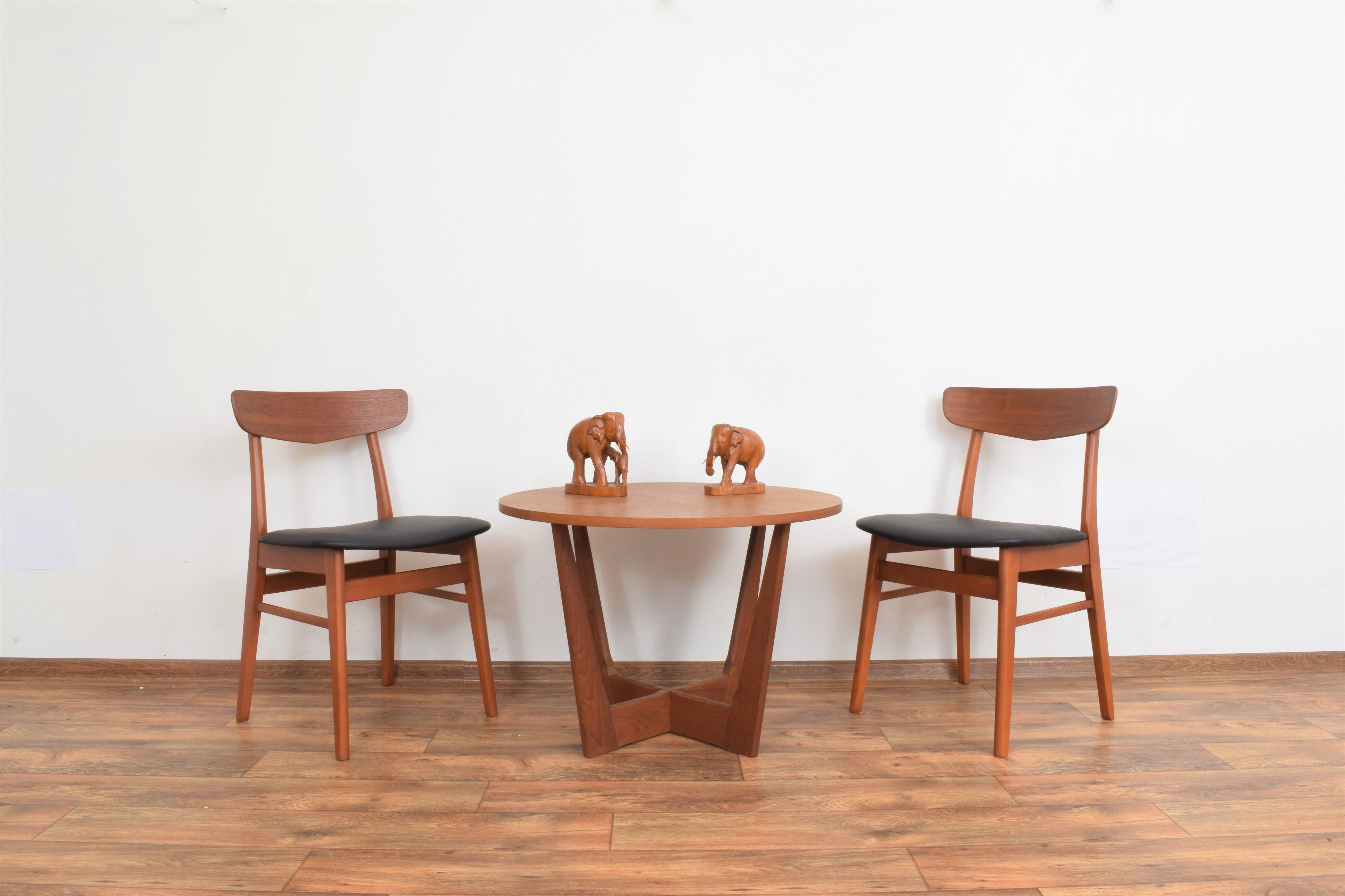 Danish teak & leather dining chairs from falstrup mobler, 1960
