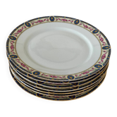 Lot de 7 assiettes plates en porcelaine de Limoges
