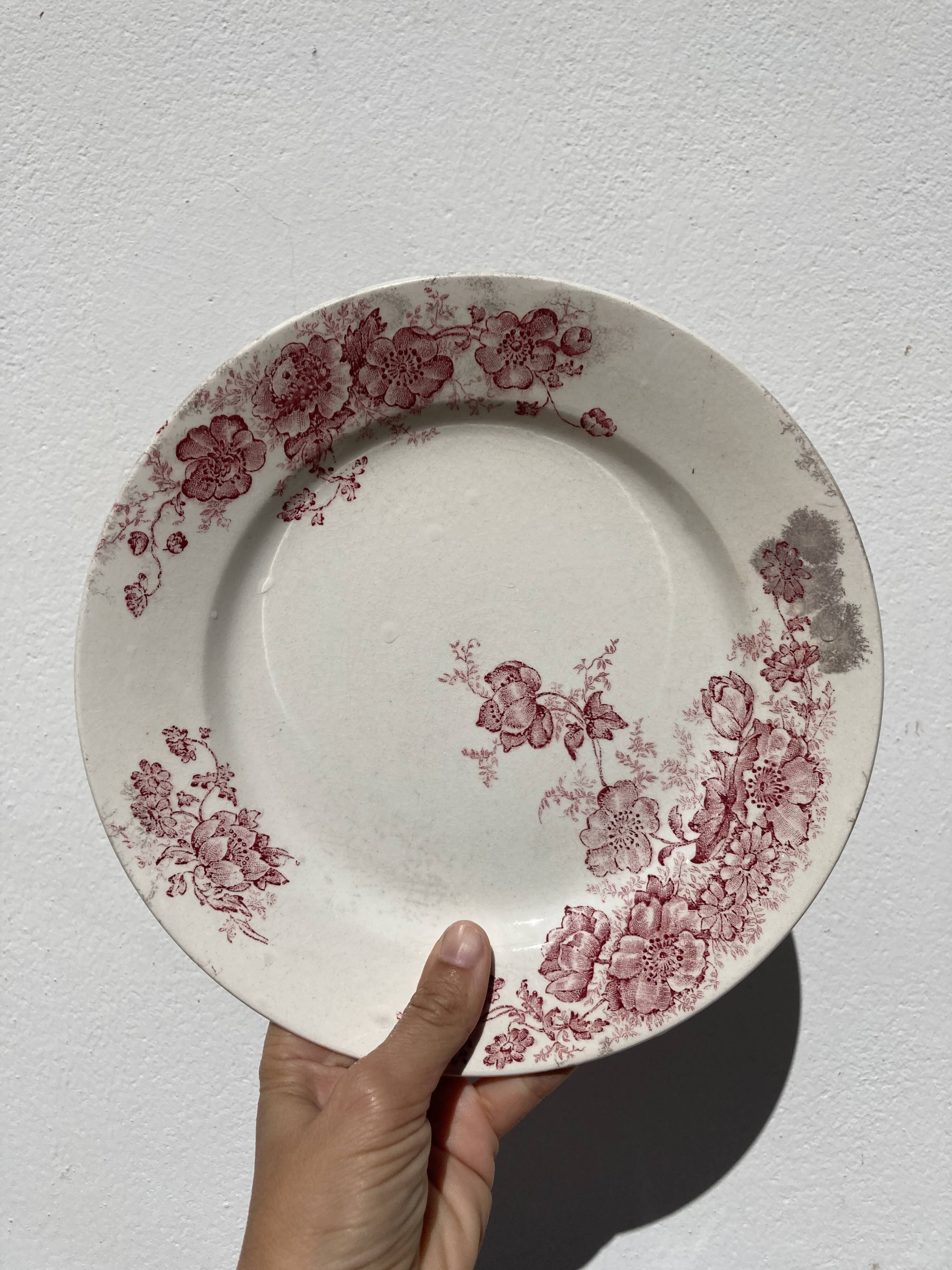 8 flat plates iron earth model Anémone by Bertrand Bordeaux