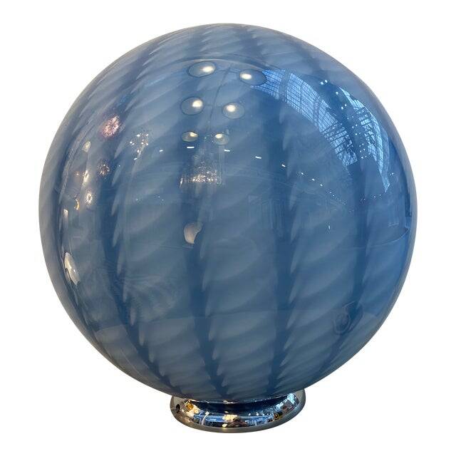 Italian Table Lamp Murano Glass by SimoEng in Light Blue