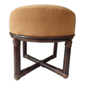 Pouf en rotin avec velours