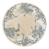 Assiette plate en terre de fer fleurs