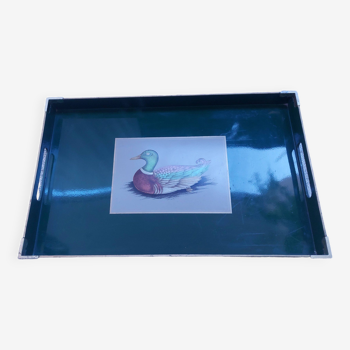 Large Melarti lacquered tray, duck