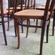 Series of 6 kohn bistro chairs curved wood and cannage