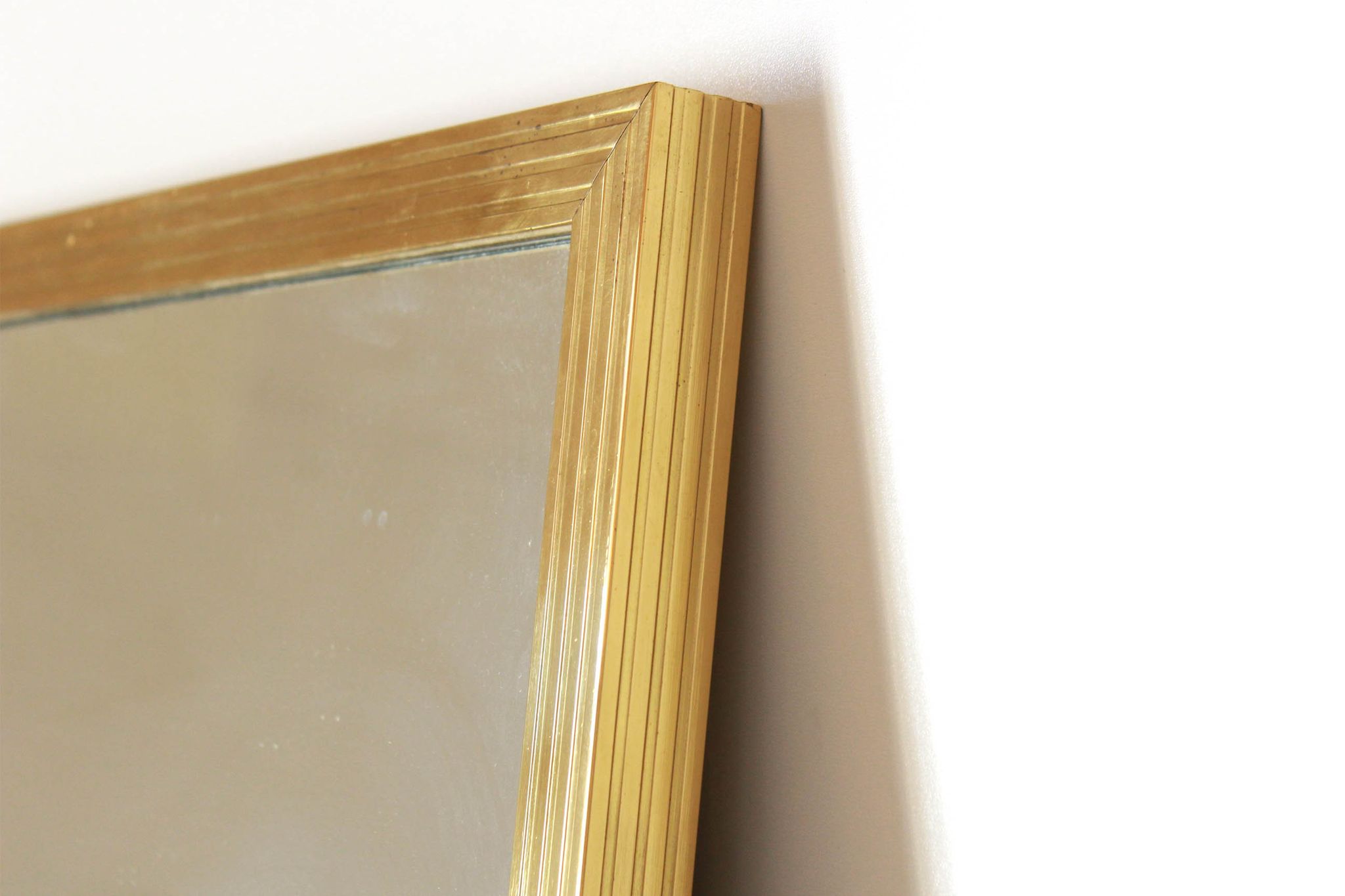 1970s vintage mirror with goldenrod frame
