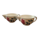 Pair of hand-painted floral-decorated jugs
