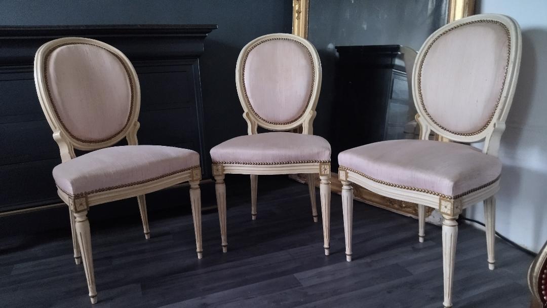 Louis XVI style medallion chairs