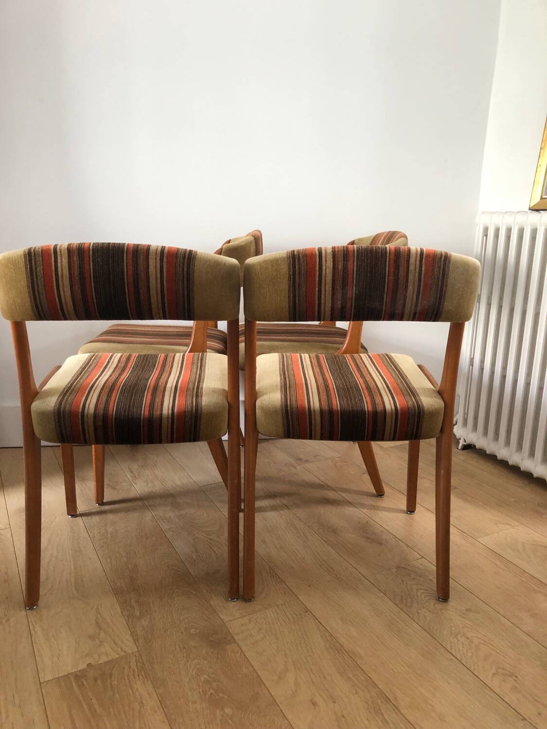 Series of 4 vintage Scandinavian style chairs