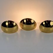 Vintage Half Moon Wall Lamps in Brass, 1980, Set of 3