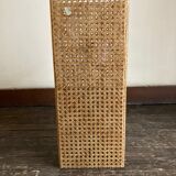 Corbeille à papier cannage et plexiglas 1970