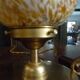 Lampe de table Candia papillon en verre Loetz