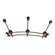 Porte Manteaux double barre fer forgé 3 doubles patères boules bois