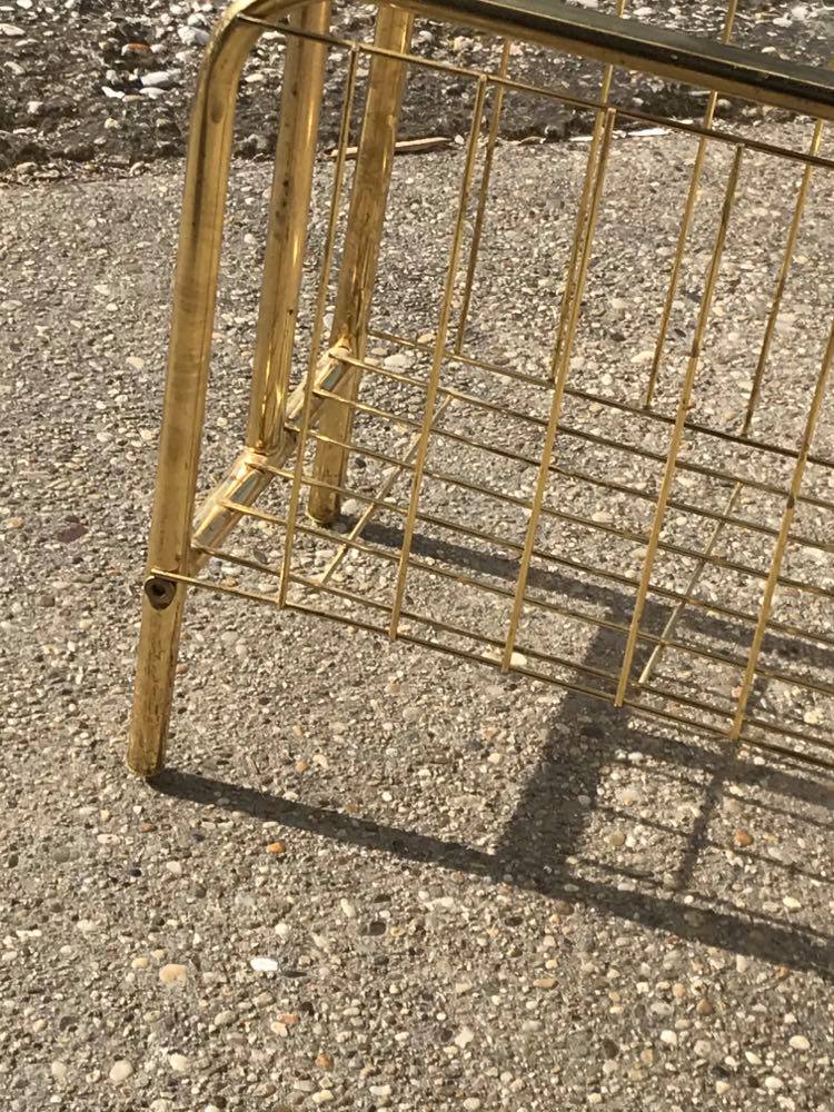 Mid-century brass magazine rack