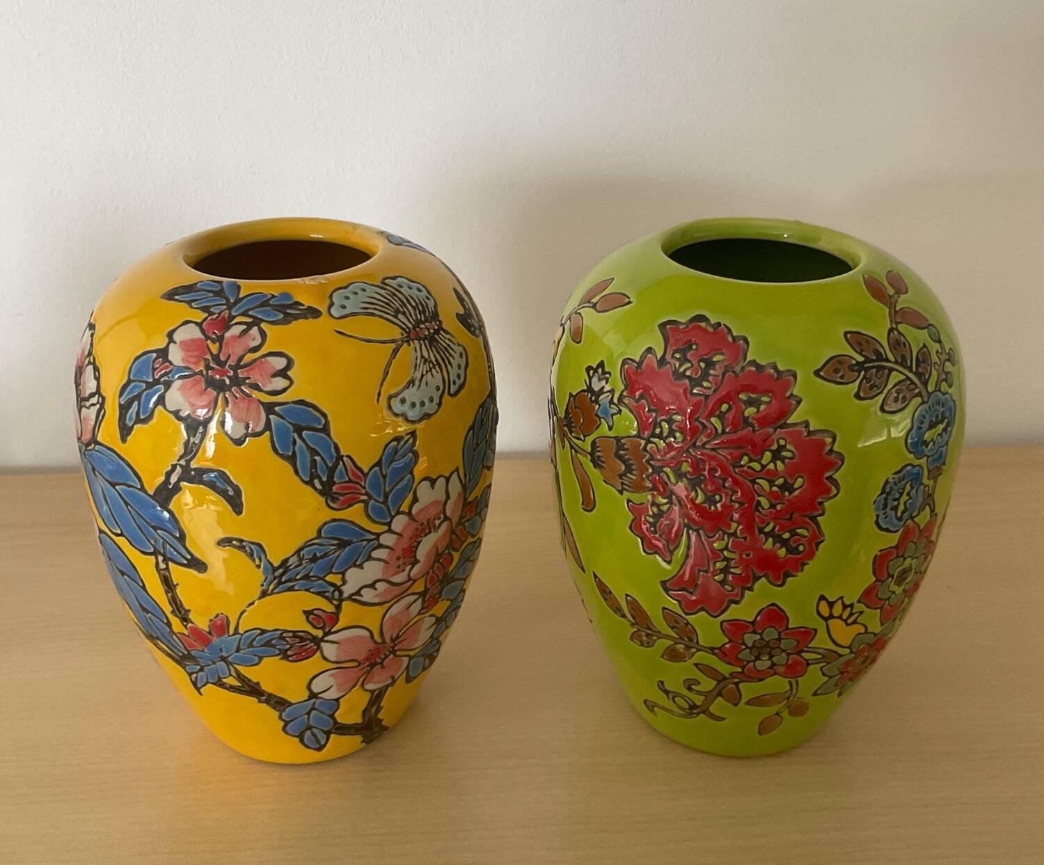 Duo de vases vintage en céramique