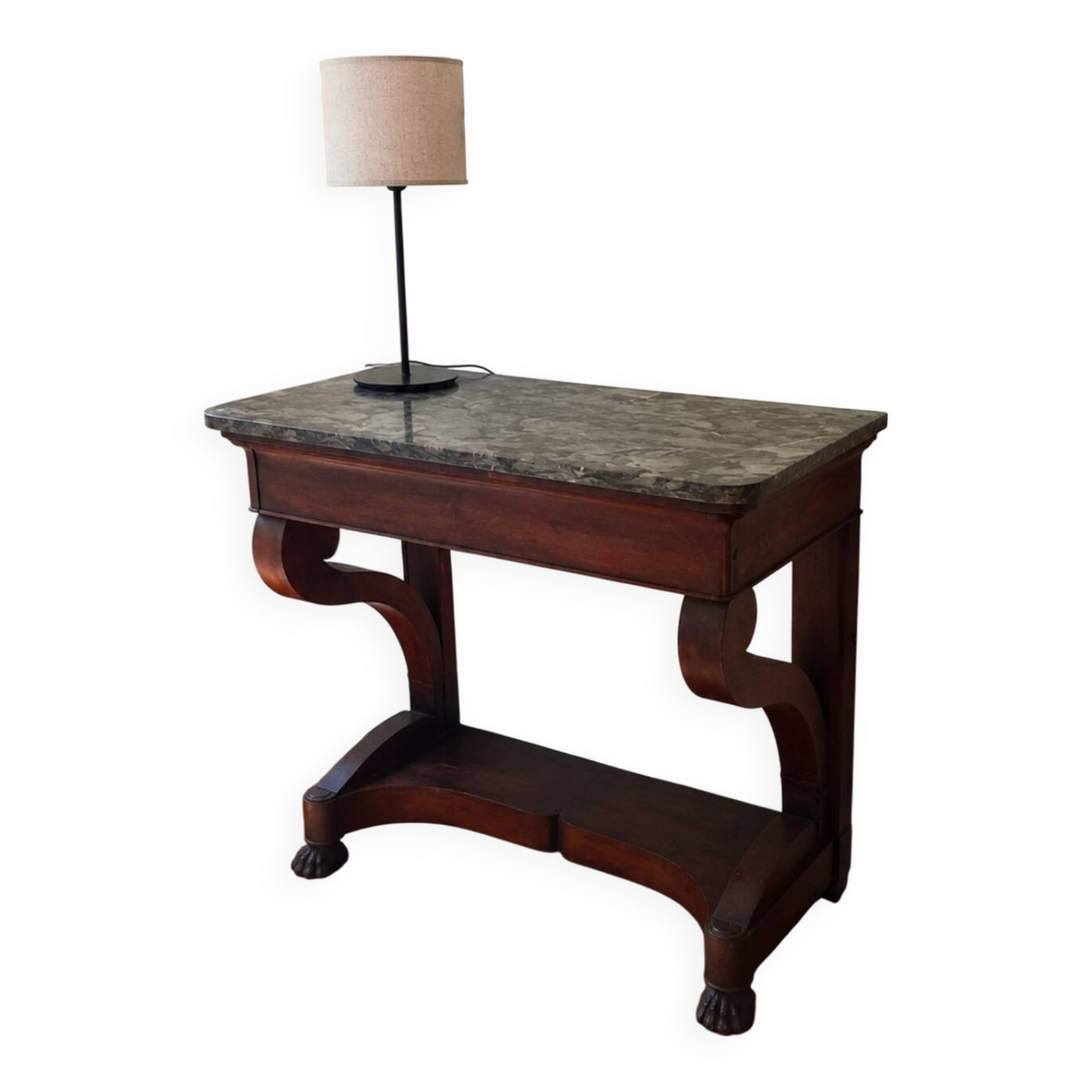 Beautiful Louis Philippe wood and marble console.