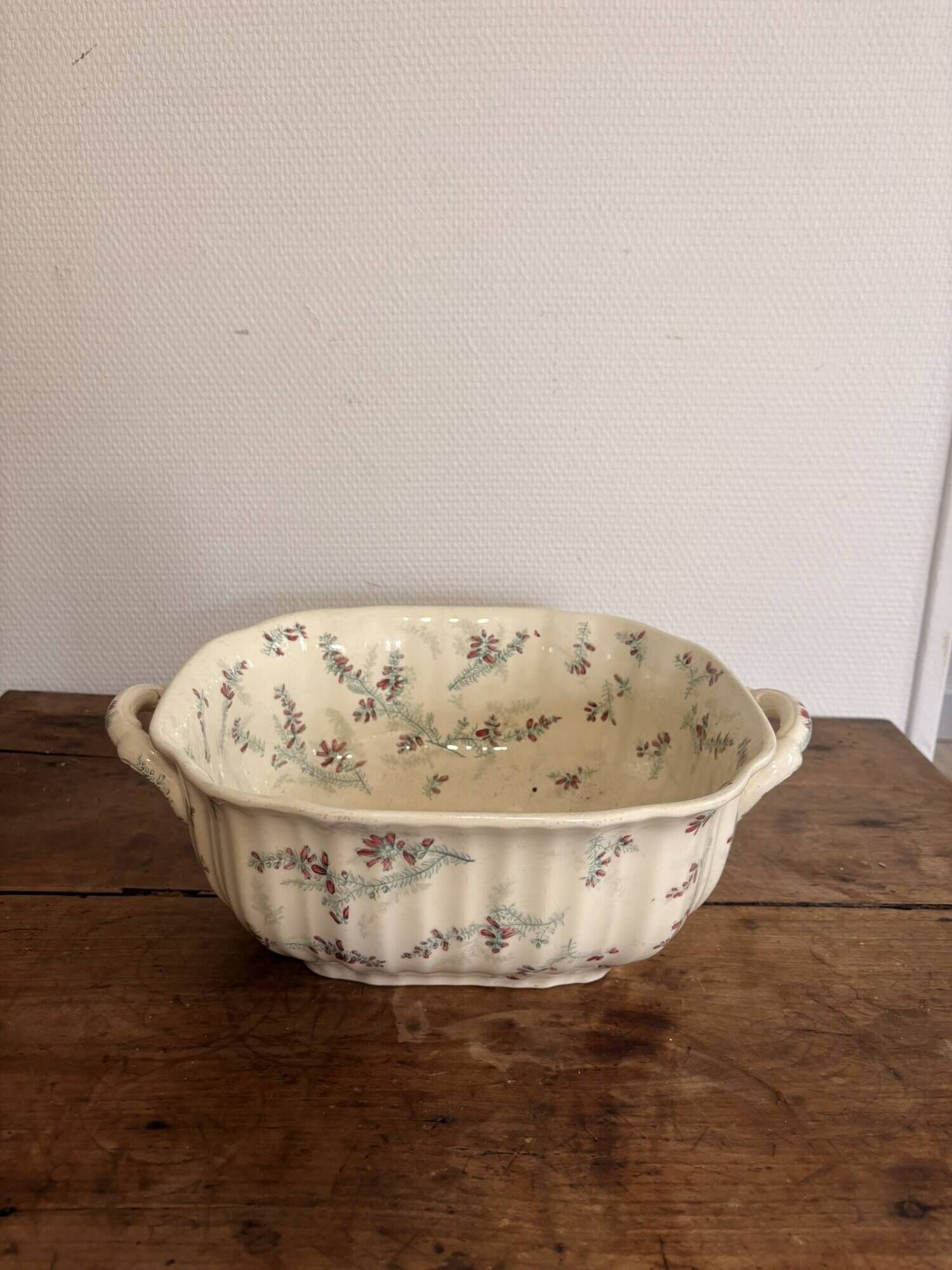 Longwy Bruyeres Vegetable Dish Faience Soup Tureen Faience Factory 19th Century Art Nouveau