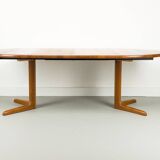 Danish Round Teak Dining Table with Extensions, 1970s