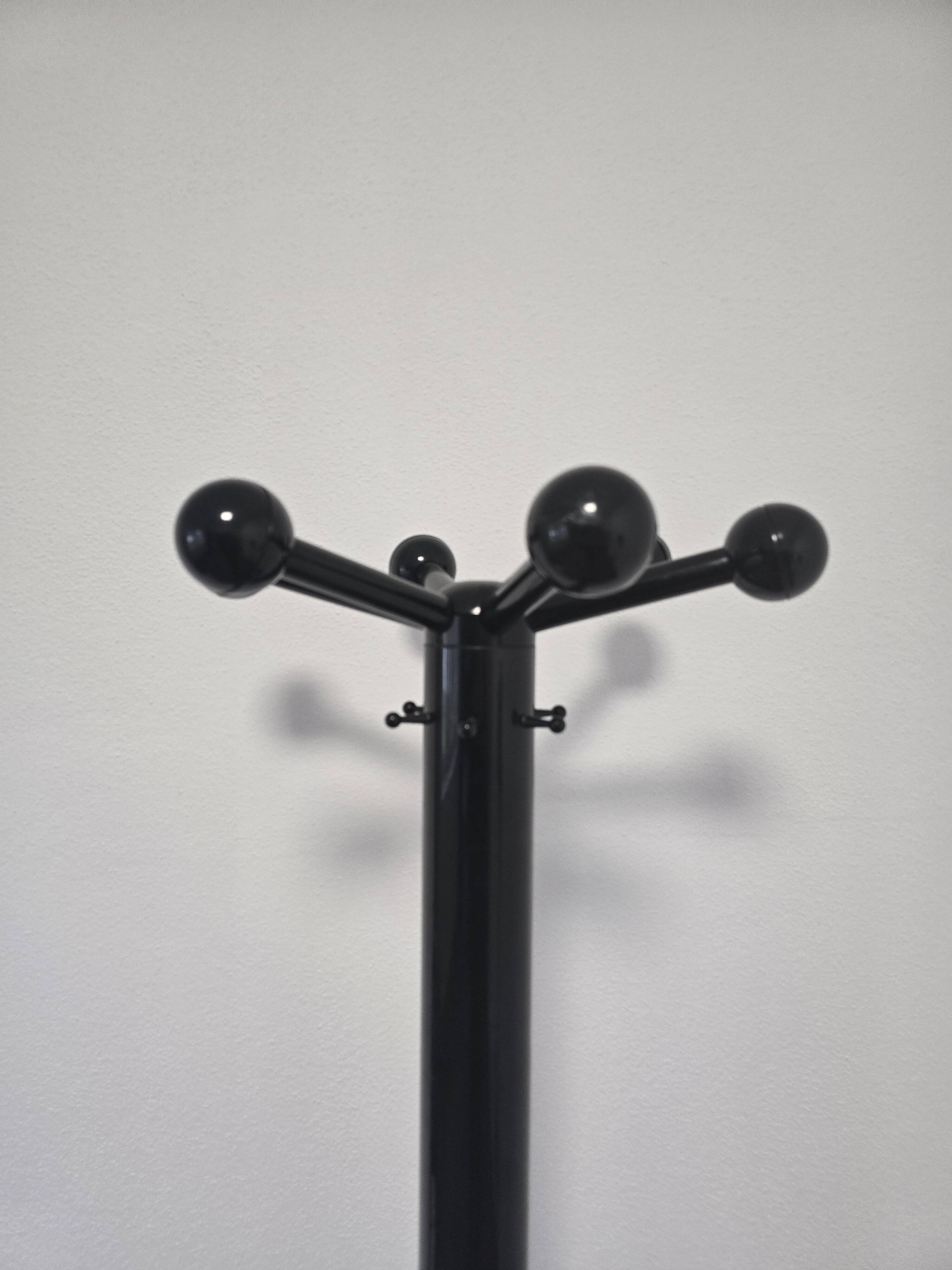 80s Stylish Black Coat Rack and Umbrella Stand