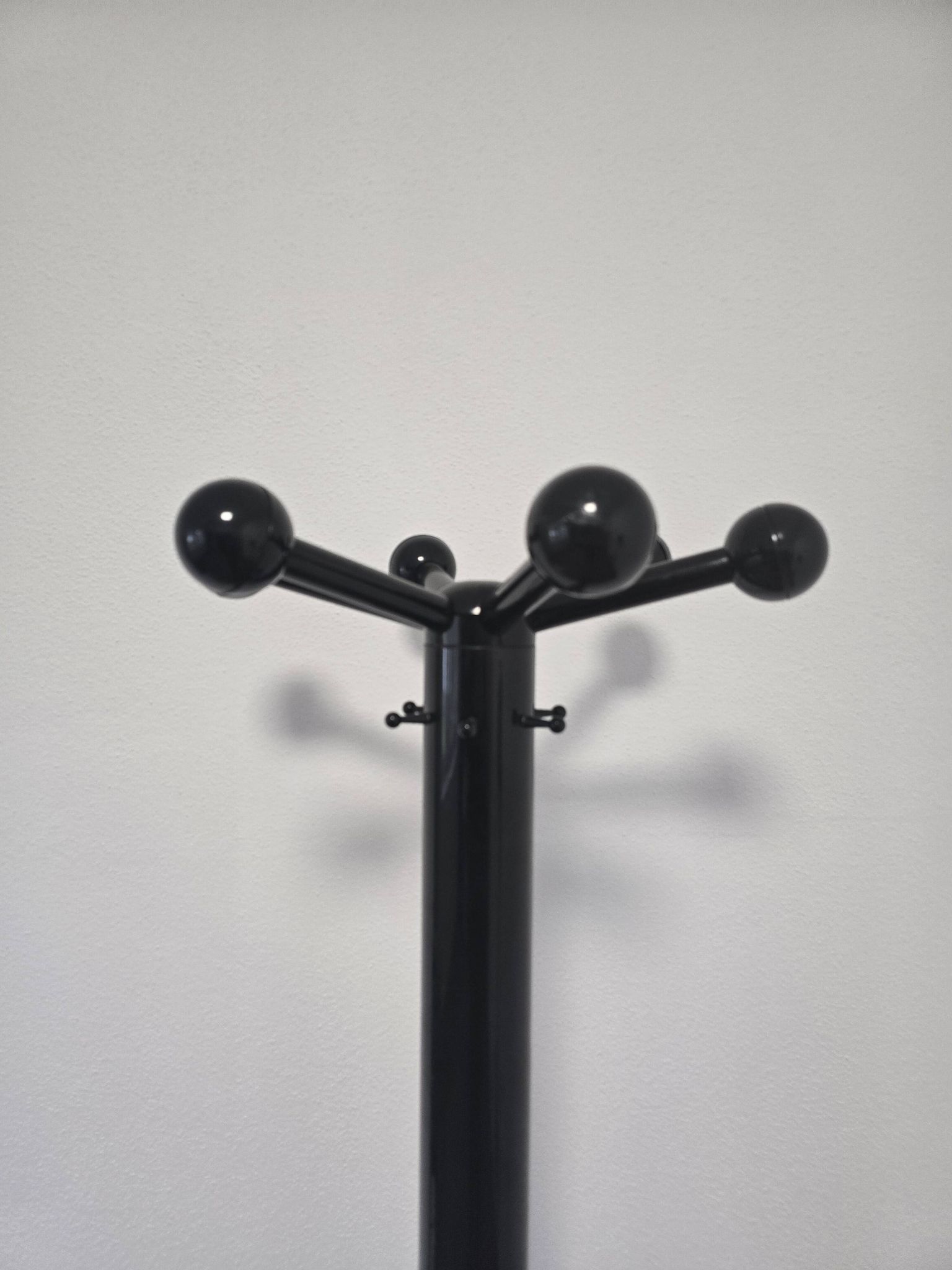 80s Stylish Black Coat Rack and Umbrella Stand