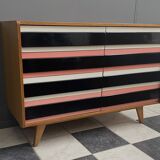 Pink Triple front Jiri Jiroutek sideboard for Interier Praha 1960s