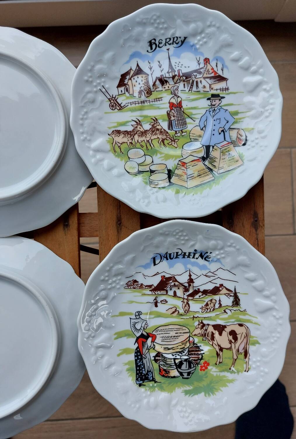 Old porcelain cheese plates