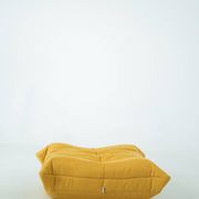 Ensemble de chaise et pouf Togo en tweed jaune