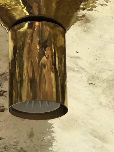 Hammered brass leaf light fixture 80cm